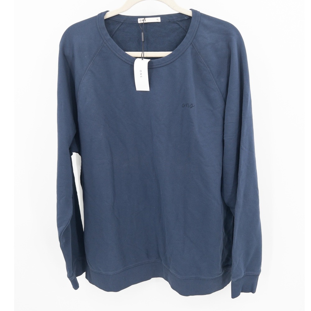ONS Deon Crew Sweatshirt Mens XL Navy Blue Raglan Sleeve Pullover NWT Quite Lux